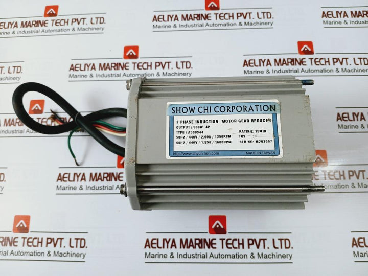 Show Chi A500S44 3-phase Induction Motor Gear Reducer 500W, 4P