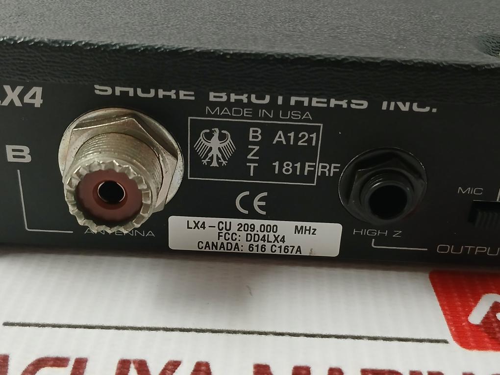 Shure 12.5-18.0Vdc Wireless Microphone Receiver Lx4-cu