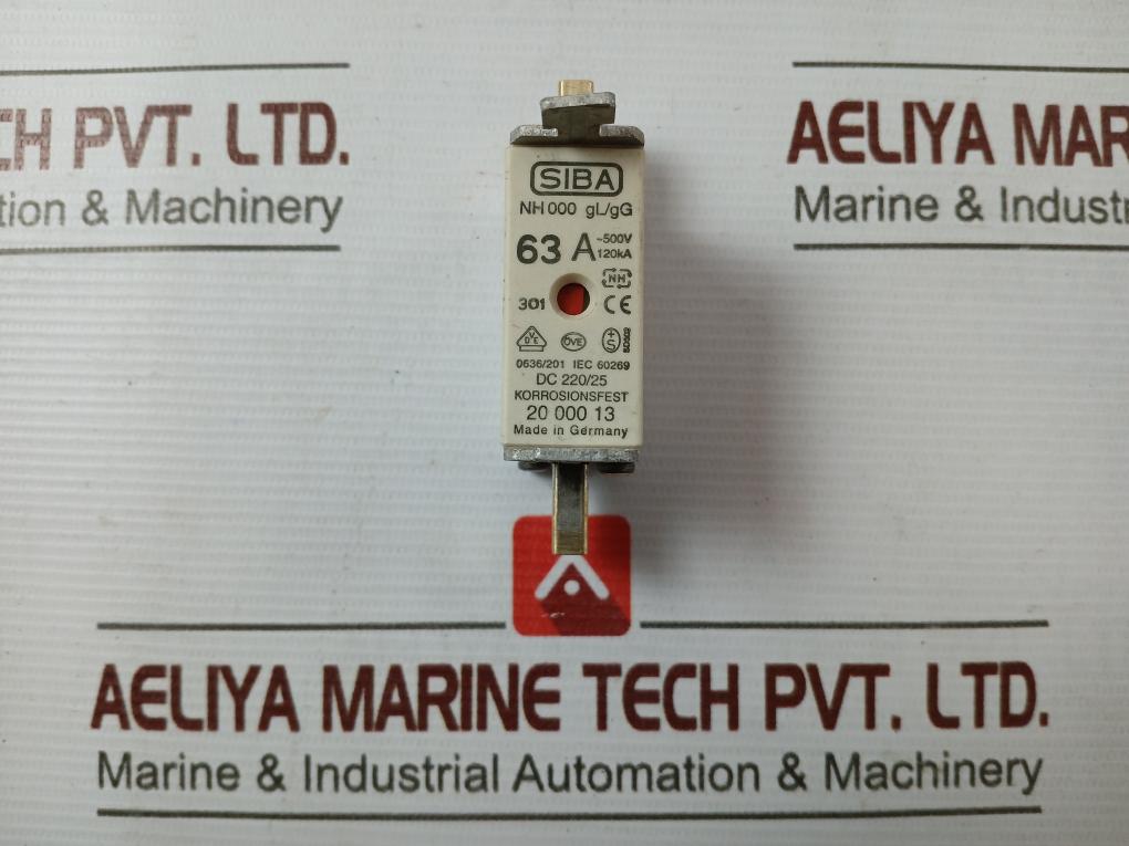 Siba Nh 000 Nh Fuse 63 Amp 500V 120Ka 20 000 13