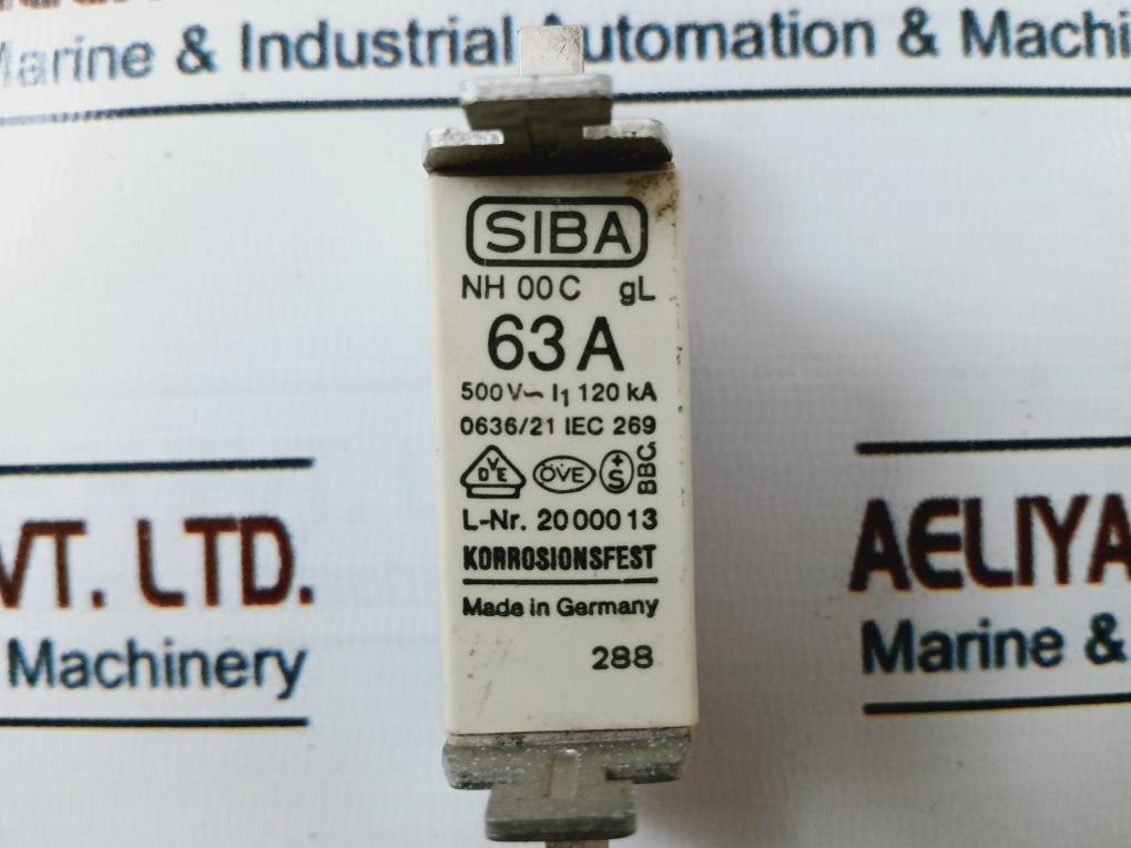 Siba Nh 00C Gl 63A Fuse 20 000 13