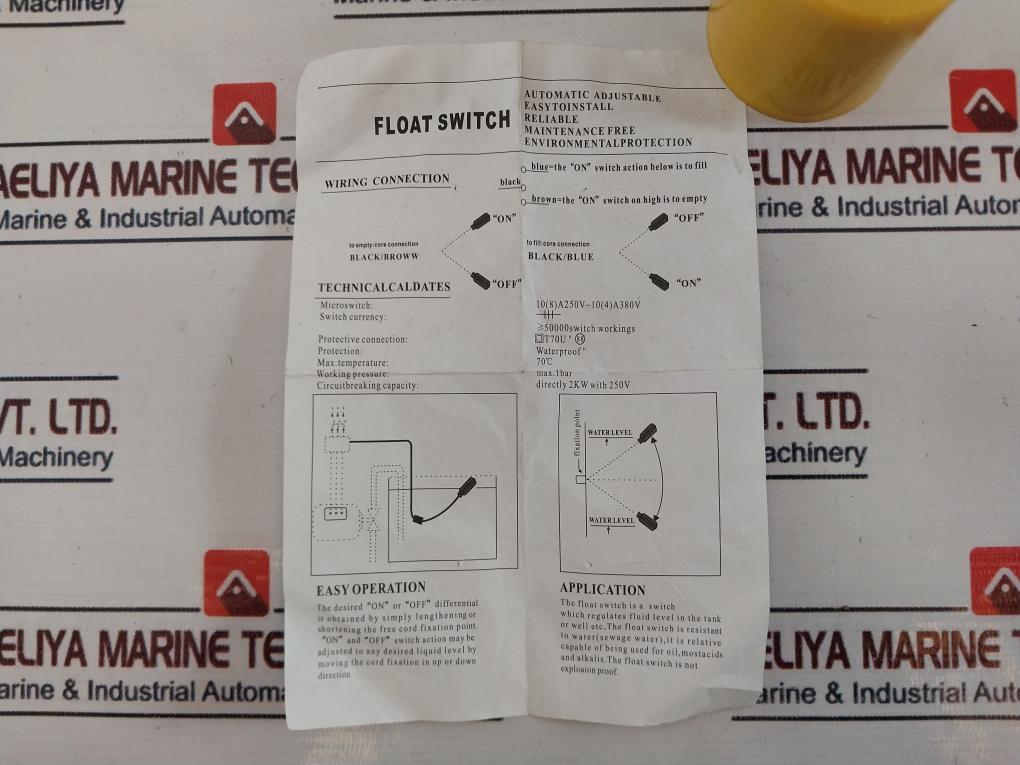 Sibass Electric T80 Cable Float Switch Level Controller