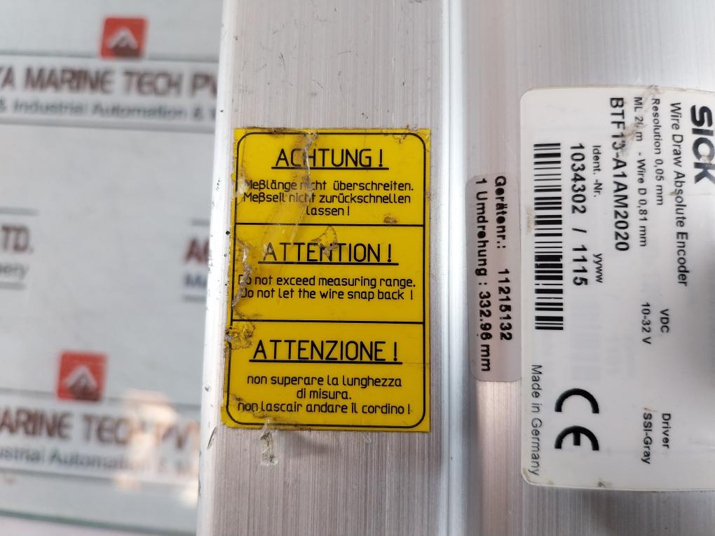 Sick Btf13-a1Am2020 Wire Draw Absolute Encoder Atm60-a1A10-k20 Dc 10-32V