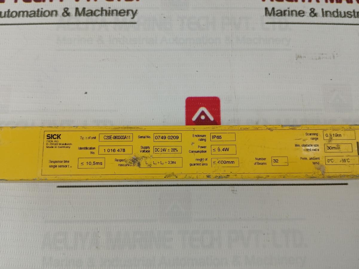 Sick C20E-060303A11 Safety Light Curtain C2000 600Mm V3.2 Ip65 0-19M