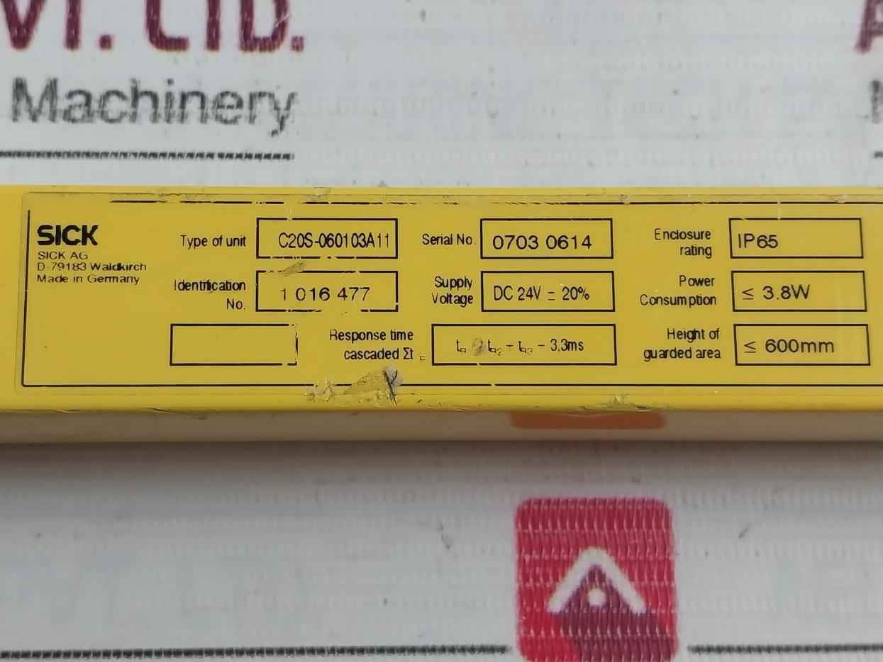 Sick C20S-060103A11 Standard Safety Light Curtains V2.6 600Mm Dc24V