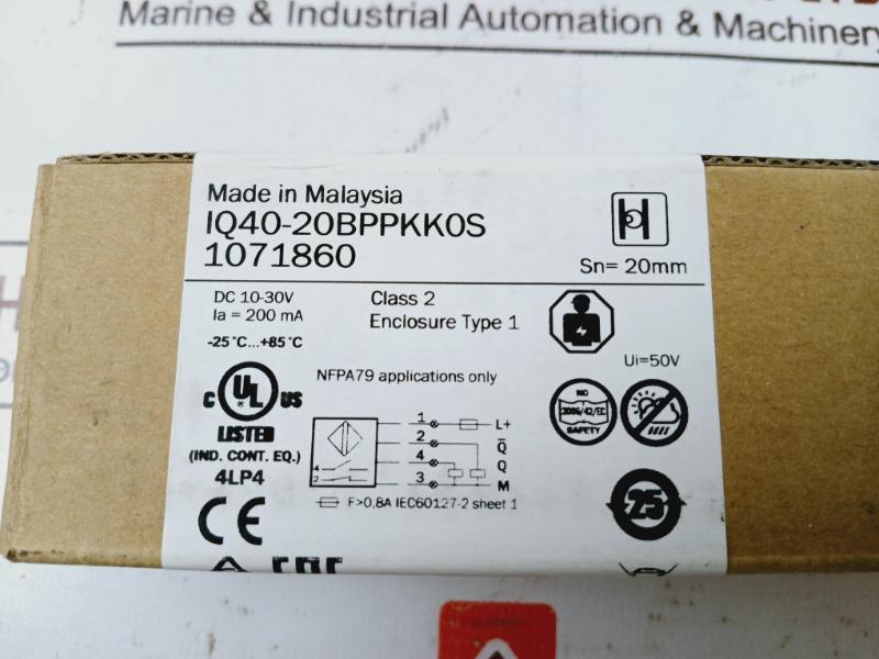 Sick Iq40-20bppkk0s Square Proximity Switch Sensor Dc 10-30v Class 2