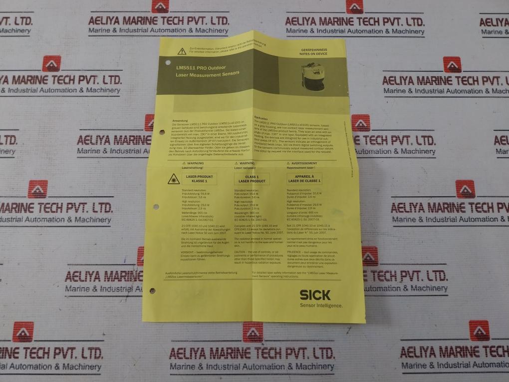 Sick Lms511-traffic Lidar Sensor Dc24V 22W 55.6W Iec 60825-1 1 064 730