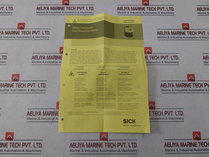 Sick Lms511-traffic Lidar Sensor Dc24V 22W 55.6W Iec 60825-1 1 064 730