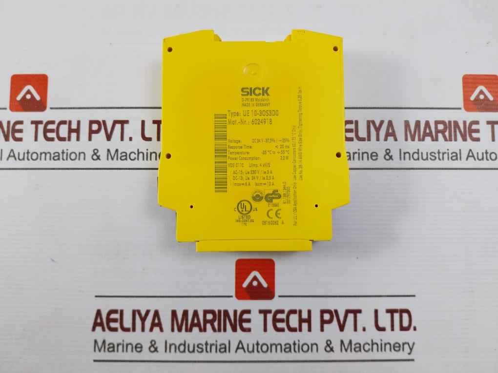 Sick Ue 10-3Os3D0 Safety Relay 230V/3A 6A 2.2 W 6024918 Awg 28-14