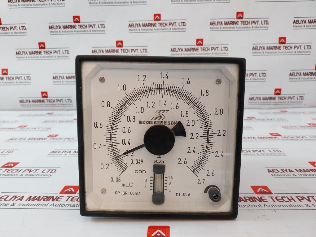 Sicom Stein Sohn Sp.Gr. 0,87 Analog Meter Kl. 0.6 0.05 To 2.7 Mlc