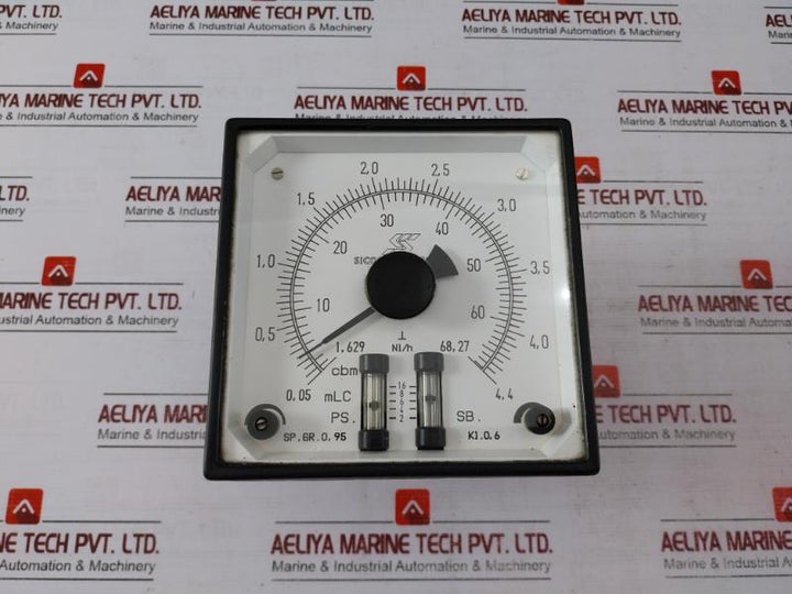 Sicom Stein Sohn Sp.Gr.0,95 Analog Meter For Flow Rate And Volume Measurement Used
