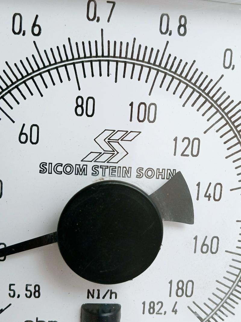 Sicom Stein Sohn Sp.Gr. 1,025 Analog Meter 5.58–182.4 Cbm 2–16 Nl/H