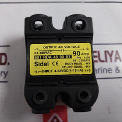 Sidel 801 Rda 48 90 01 Solid State Relay 4-32Vdc (4-16Ma) 24-480Vac 90Amp