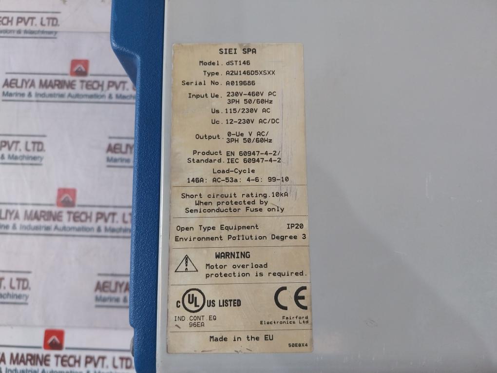 Siei A2W146D5Xsxx Soft Starter Unit 3Ph 50/60Hz Dst146