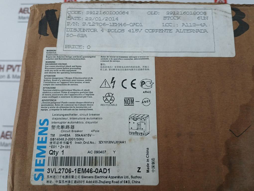 Siemens-Circuit-Breaker-63a-3vl2706-1em46-0ad1-12