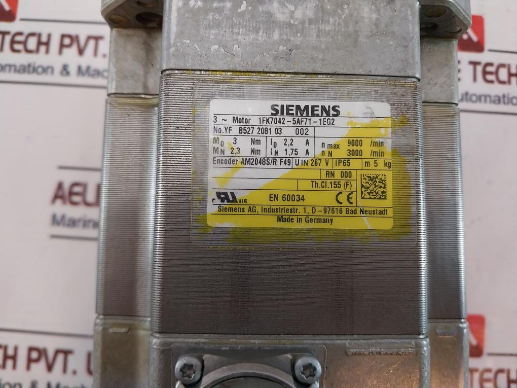 Siemens 1Fk7042-5Af71-1Eg2 Servo Motor