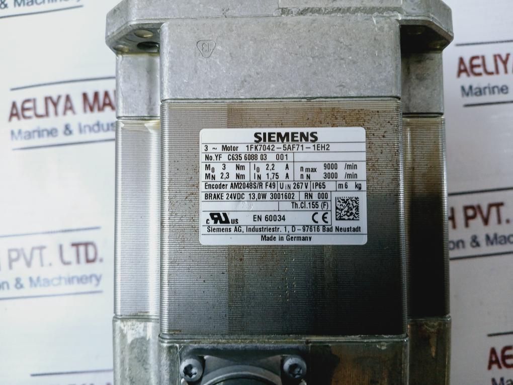 Siemens 1Fk7042-5Af71-1Eh2 Servo Motor