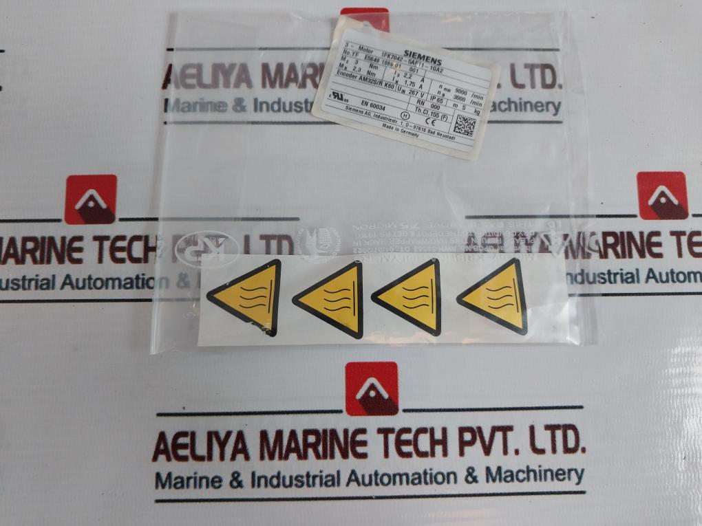 Siemens 1Fk7042-5Af71-1Ga2 Synchronous Servomotor