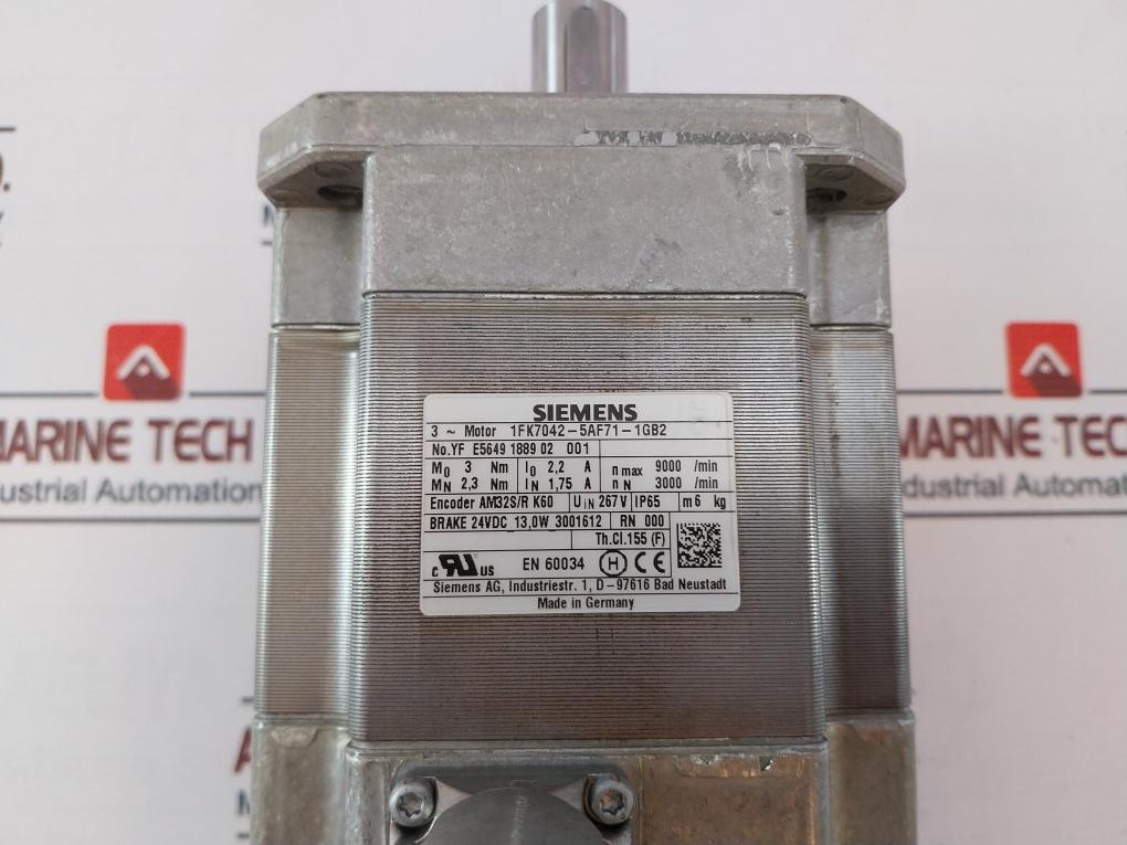 Siemens 1Fk7042-5Af71-1Gb2 Compact Synchronous Motor 1Fk7042-5Af7Z