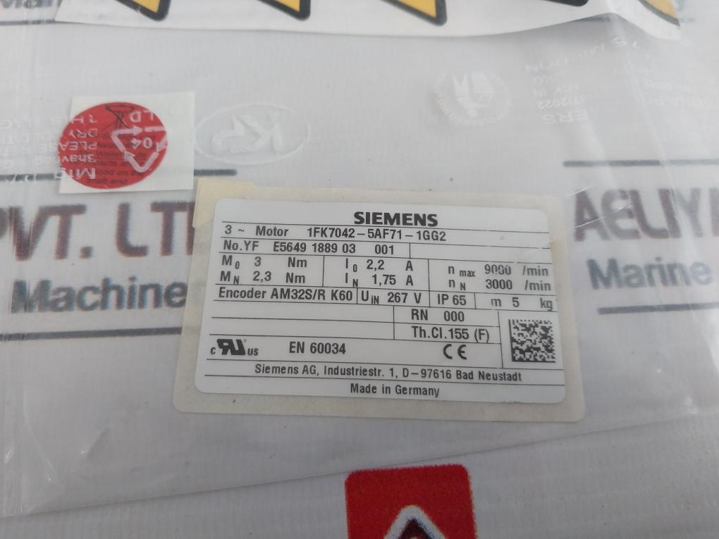 Siemens 1FK7042-5AF71-1GG2 Synchronous Servomotor