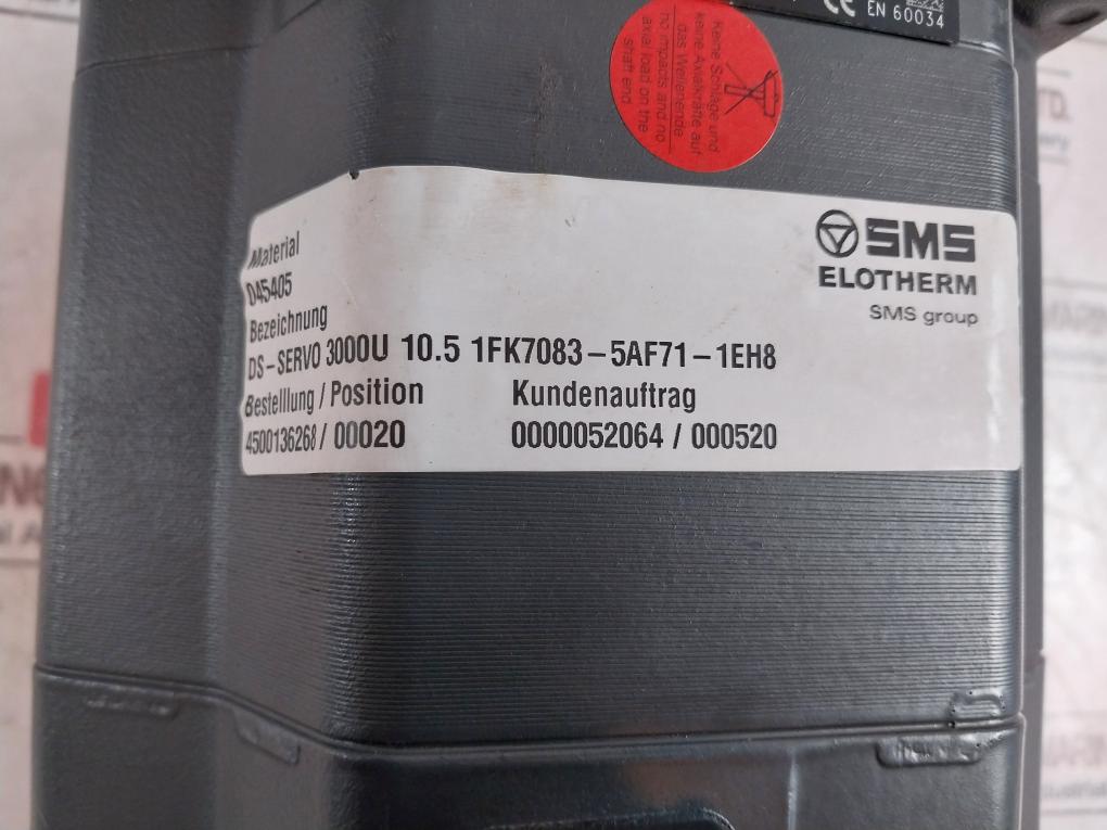 Siemens 1Fk7083-5Af71-1Eh8 Servo Motor Ip65