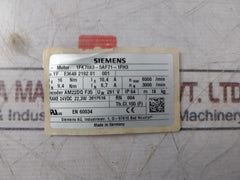 Siemens 1Fk7083-5Af71-1Fh3 Synchronous Servo Motor 6000Rpm Ip64