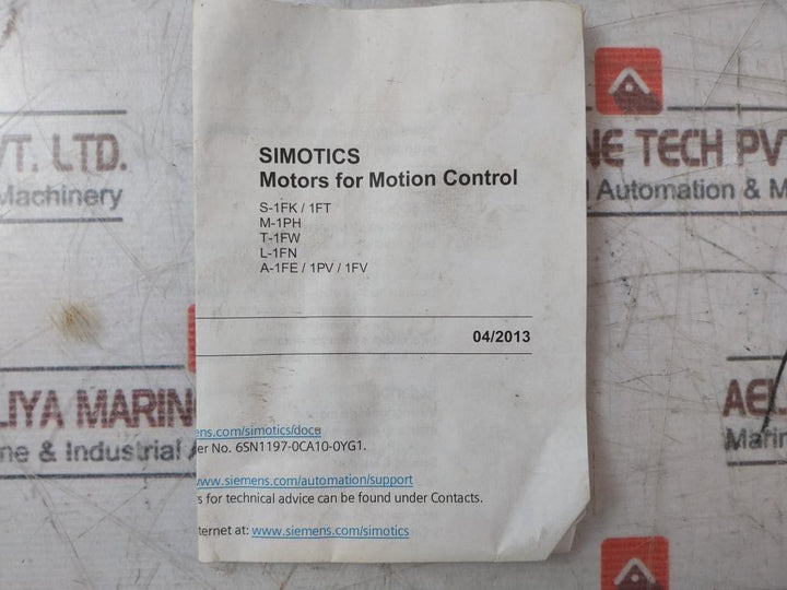 Siemens 1Fk7083-5Af71-1Fh3 Synchronous Servo Motor 6000Rpm Ip64