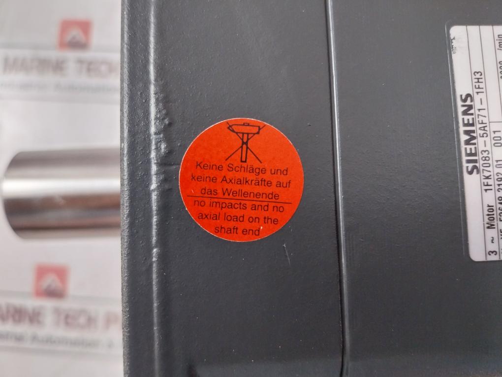 Siemens 1Fk7083-5Af71-1Fh3 Synchronous Servo Motor 6000Rpm Ip64