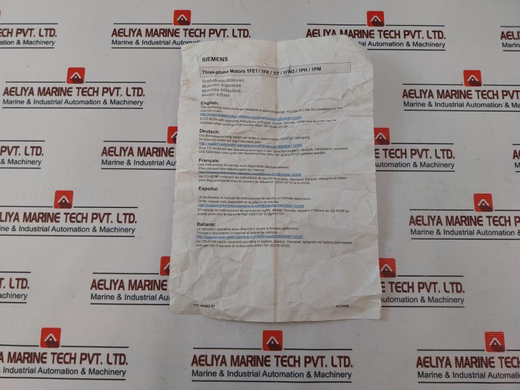 Siemens 1Ft6034-1Ak71-4Eh1 3-phase Synchronous Servo Motor Ip65