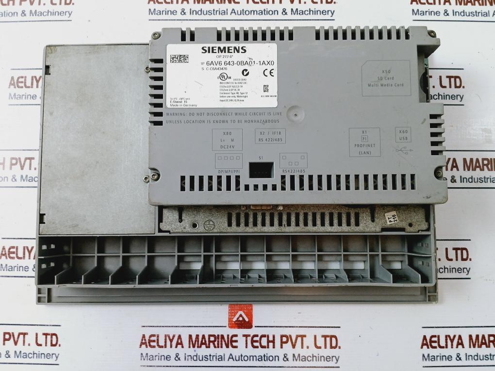 Siemens 1P 6Av6 643-0Ba01-1Ax0 Operator Panel W/ 6Av6671-1Cb00-0Ax2 Memory Card