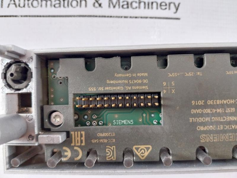 Siemens 1P 6Es7 194-4Cb00-0Aa0 Electronic Connection Module 24V Dc