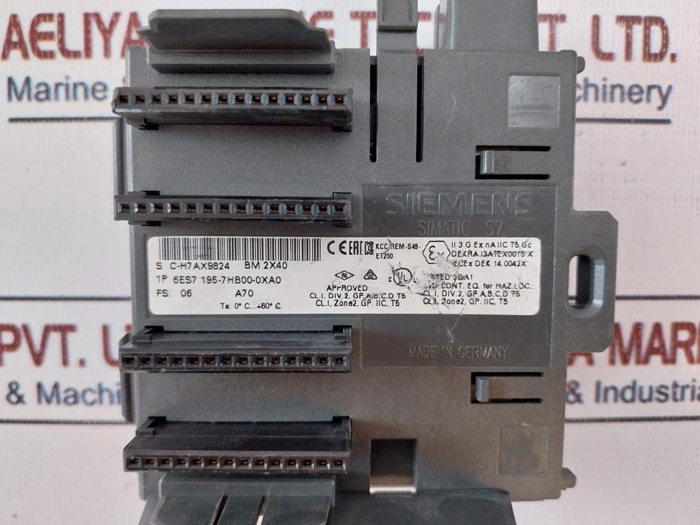 Siemens 1P 6Es7 195-7Hb00-0Xa0 Bus Module Kcc-rem-s49-et200