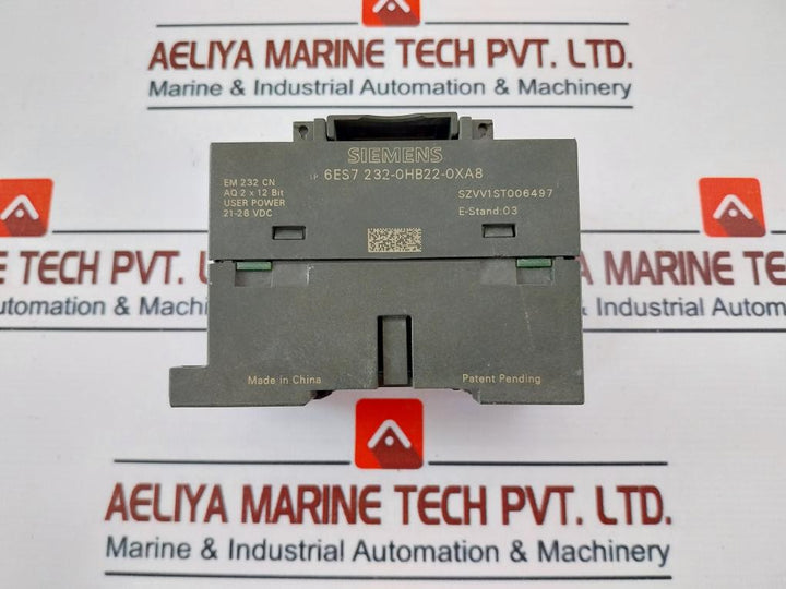 Siemens 1P 6Es7 232-0Hb22-0Xa8 Analog Output Module Em 232 Cn Aq 2 X 12 Bit