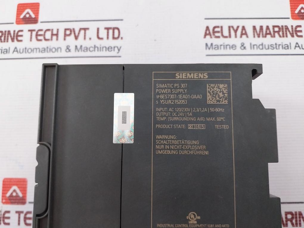 Siemens 1P 6ES7307-1EA01-0AA0 Power Supply 307-1EA01-0AA0