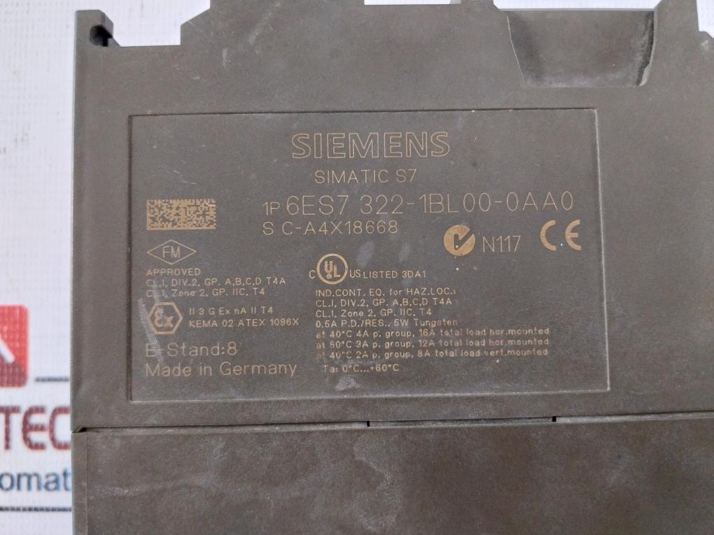 Siemens 1P 6Es7 322-1Bl00-0Aa0 Digital Output Module S C-a4X18668