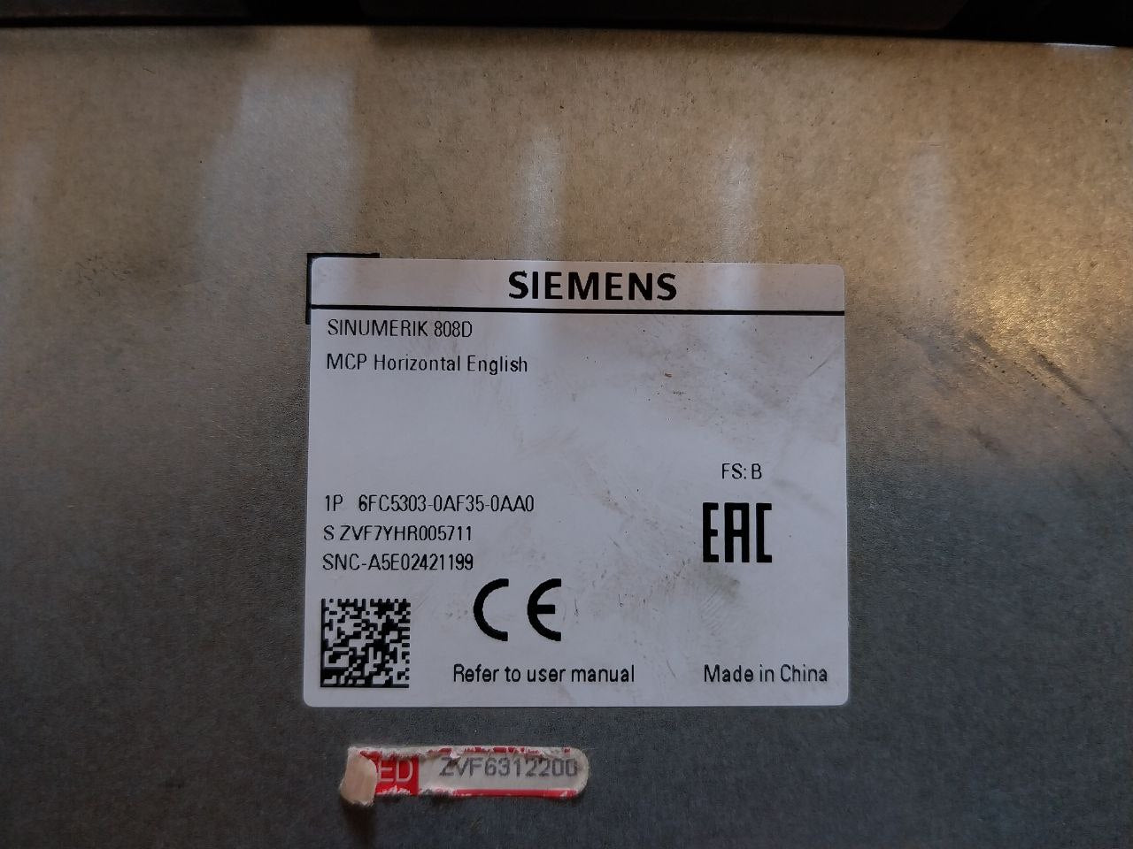 Siemens 1P 6Fc5303-0Af35-0Aa0 Machine Control Panel 600V 10A