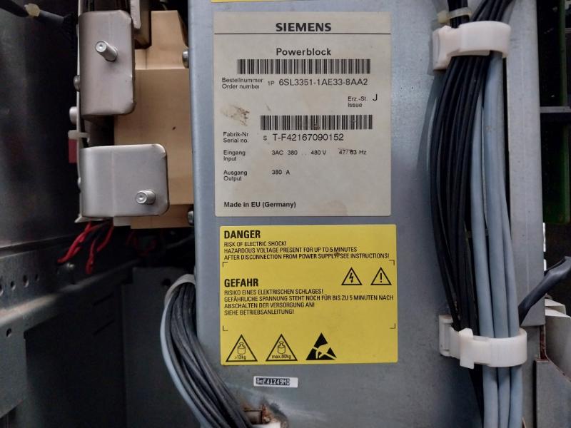 Siemens 1P 6Sl3310-1Te33-8Ab3 Sinamics Converter Power Module 3Ac 380-480V 395A