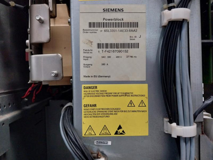 Siemens 1P 6Sl3310-1Te33-8Ab3 Sinamics Converter Power Module 3Ac 380-480V 395A
