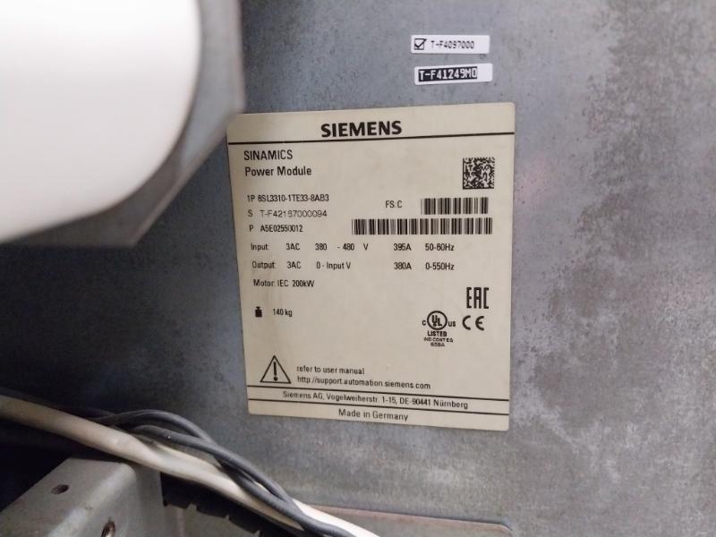 Siemens 1P 6Sl3310-1Te33-8Ab3 Sinamics Converter Power Module 3Ac 380-480V 395A