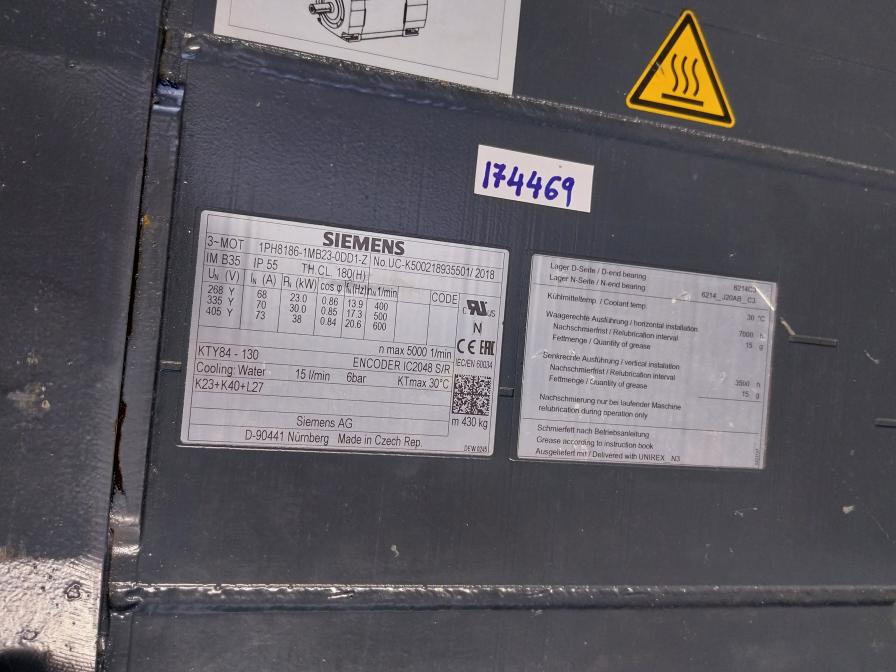 Siemens 1Ph8186-1Mb23-0Dd1-z Compact Asynchronous Motor 5000 1/Min