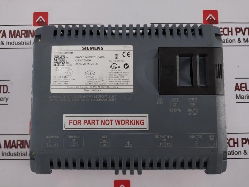 Siemens 1P 6Av2 124-0Gc01-0Ax0 Simatic Hmi Tp700 Comfort Panel(Not Working)