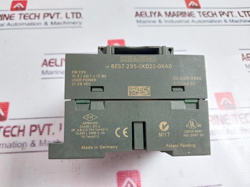 Siemens 1p 6es7 235-0kd22-0xa0 Analog Input/output Module