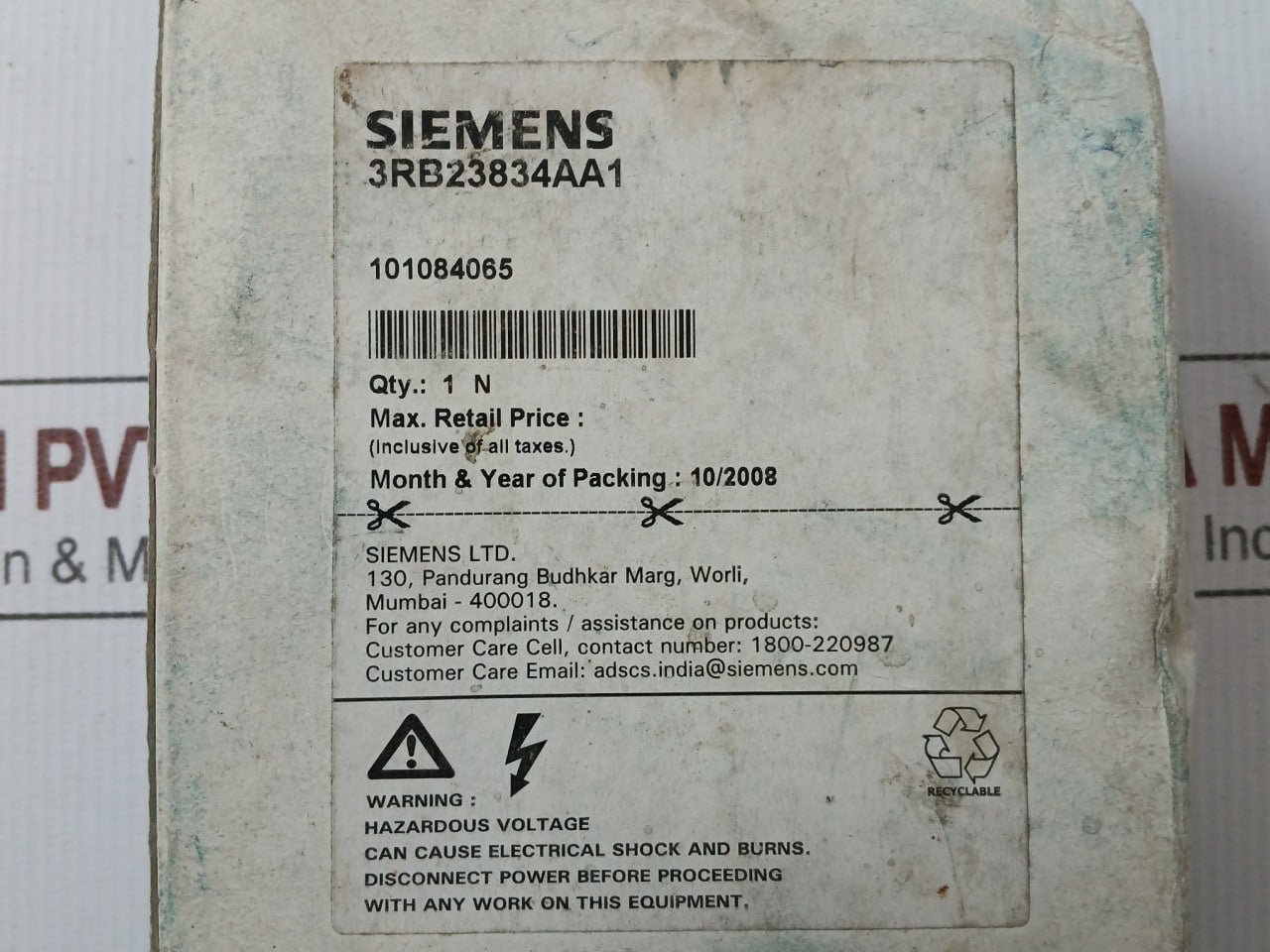 Siemens 24-240V Ac Evaluation Unit For Full Motor Protection 3Rb2383-4Aa1