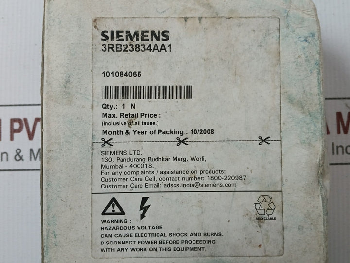Siemens 24-240V Ac Evaluation Unit For Full Motor Protection 3Rb2383-4Aa1