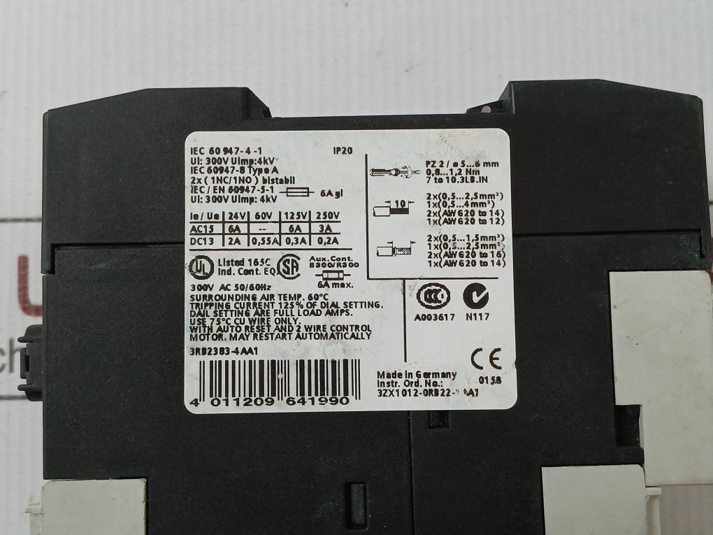 Siemens 24-240V Ac Evaluation Unit For Full Motor Protection 3Rb2383-4Aa1