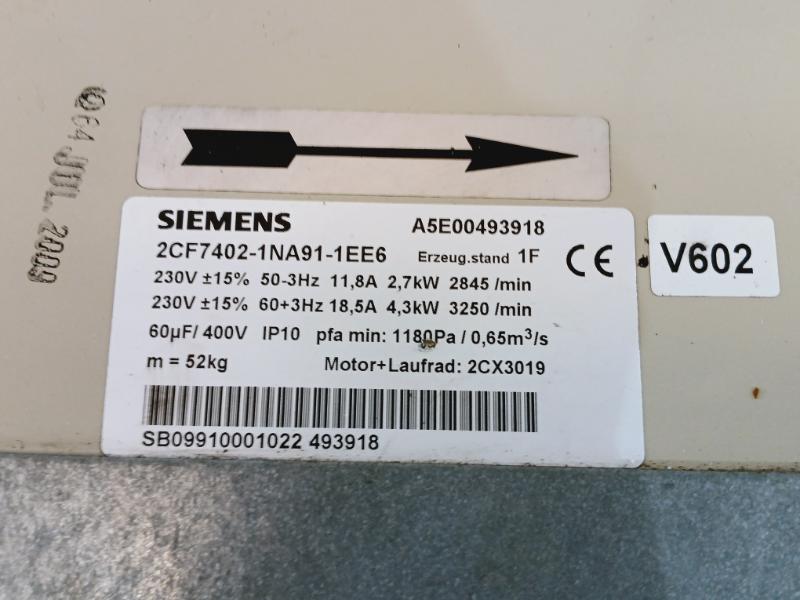 Siemens 2Cf7402-1Na91-1Ee6 Centrifugal Blower Cooling Fan A5E00493918