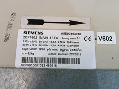 Siemens 2Cf7402-1Na91-1Ee6 Centrifugal Blower Cooling Fan A5E00493918
