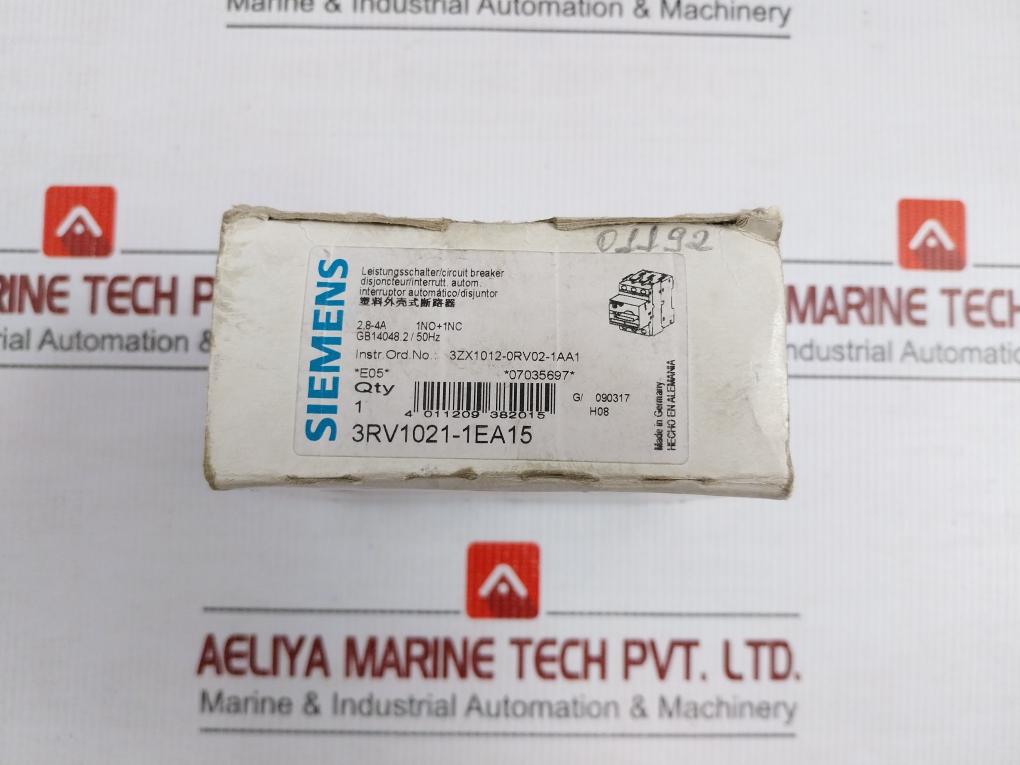 Siemens 2,8-4A Circuit Breaker 3Rv1021-1Ea15