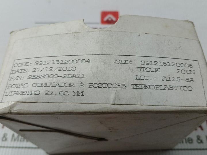 Siemens 3-position Selector Switch 22.00 Mm 3Sb3 000-2Da11