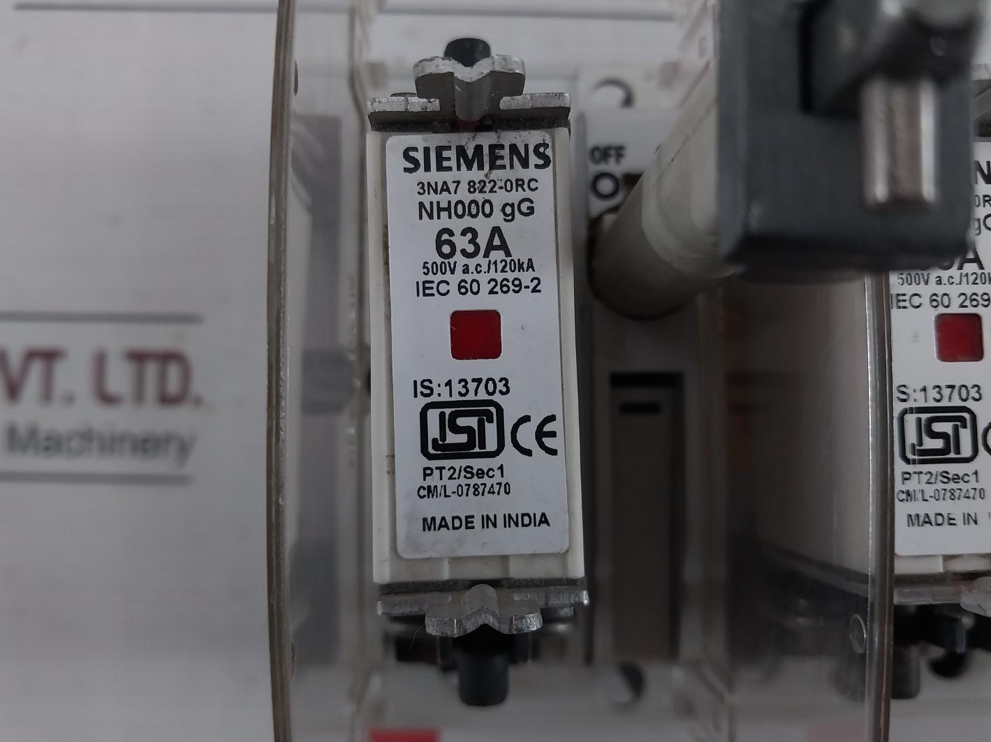 Siemens 3Kl8151-3Ha00 Heavy Duty Switch Disconnector Fuse Ac-23A 50Hz