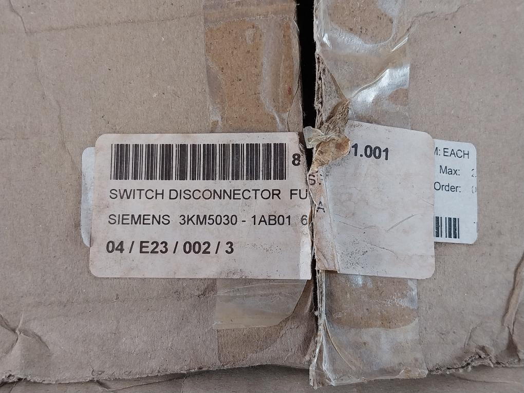 Siemens 3Km5030-1Ab01 Switch Disconnector Fuse